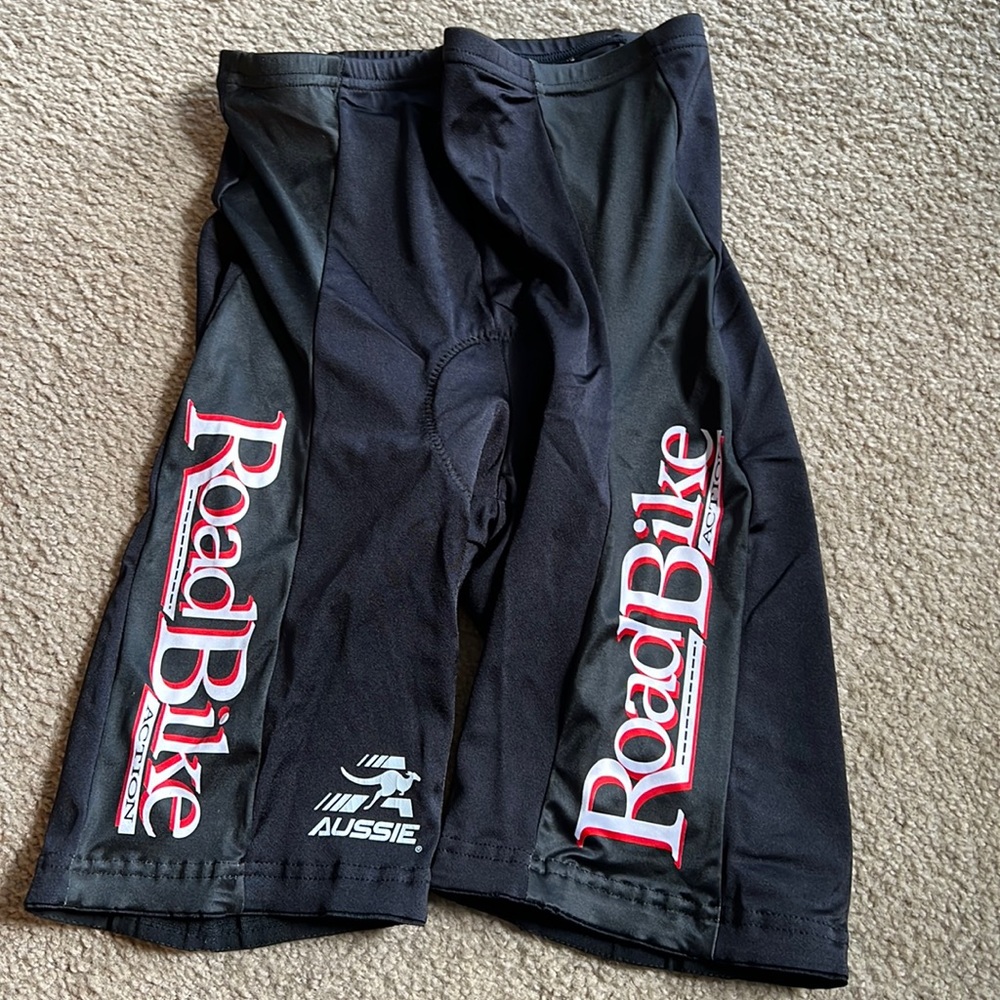 Aussie Road Bike Action Magazine Promo Spandex Lycra Padded Cycling Shorts Men L